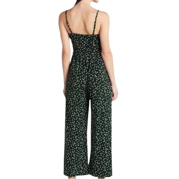 Kaileigh Rochelle Floral Jumpsuit in Dark Green NWOT Size MP - Picture 3 of 4
